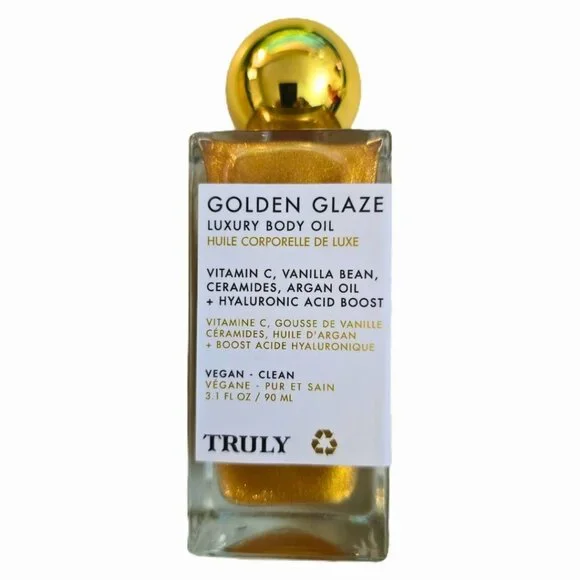 TRULY Golden Glaze Luxury Body Oil NEW Beauty Moisturizer Vitamin C Glitter - Picture 3 of 10